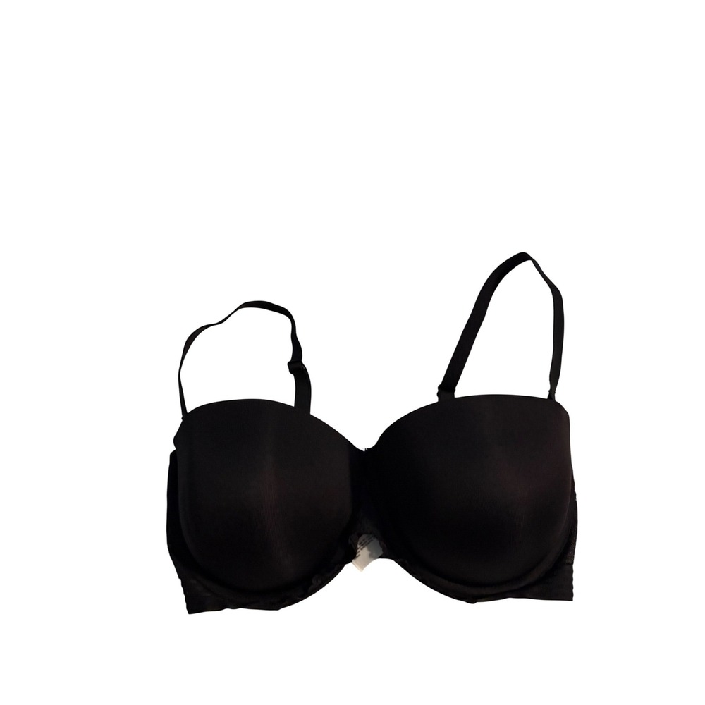 Maidenform Bra Convertible Strapless Lace Black Removable Straps 38DD